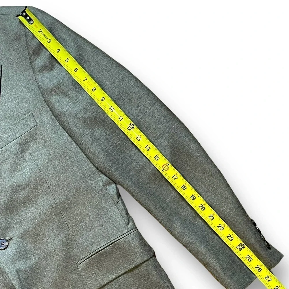Harold Powell Vintage Blazer Green Silk Wool Blend Academia Size 40 Reg